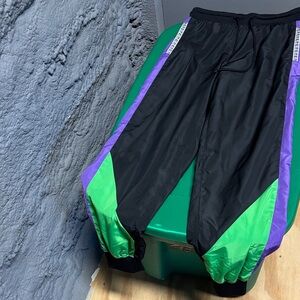 Forever 21 Color Block Joggers in Black, Green, and Purple